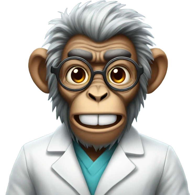 Mad scientist Monkey emoji