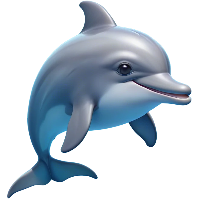 Cinematic Comical Bottlenose Dolphin Portrait Emoji, Head tilted dramatically with an exaggeratedly amused expression, featuring a sleek, shiny glossy body with wide, comically expressive eyes full of playful disbelief and a quirky, animated dorsal fin, Simplified yet hilariously expressive features, highly detailed, glowing with a slightly sassy aquatic glow, high shine, dramatic yet playful, stylized with an air of cheeky marine mischief, soft glowing outline, capturing the essence of a meme-worthy dolphin that looks ready to side-eye its way into viral fame! emoji