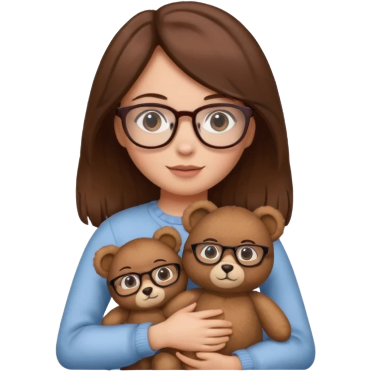 speticals girl with bear  emoji