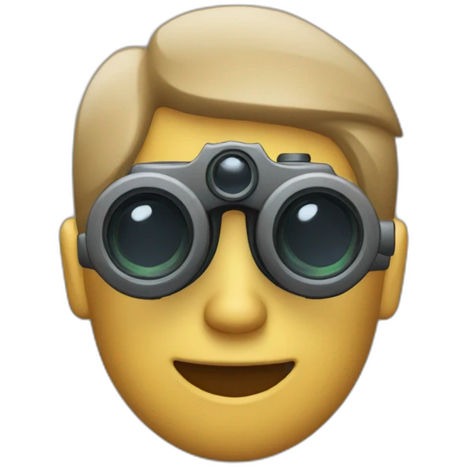 man with binoculars from window emoji