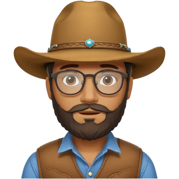 bearded cowboy with glasses emoji