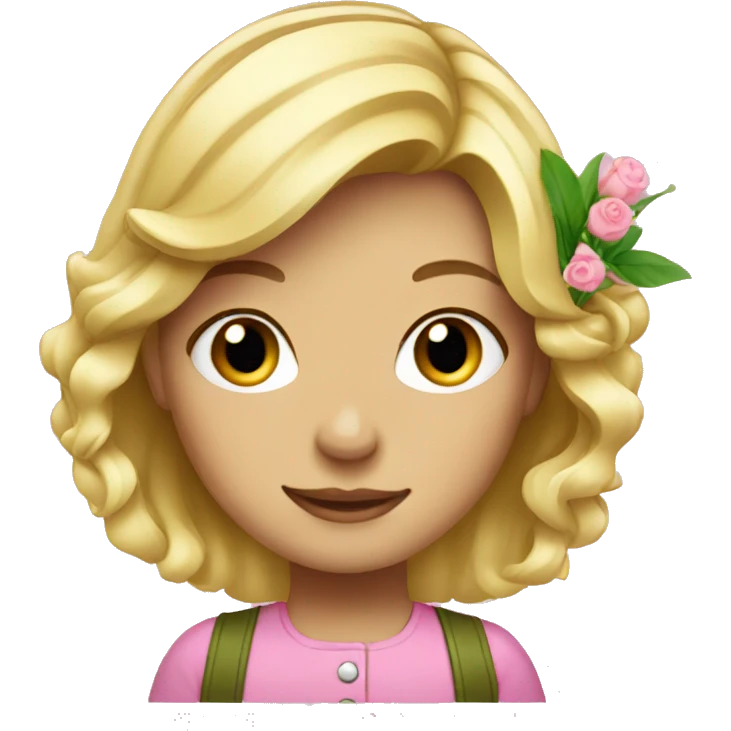 blonde girl florist emoji