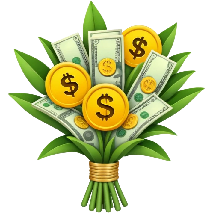 bouquet made of money emoji