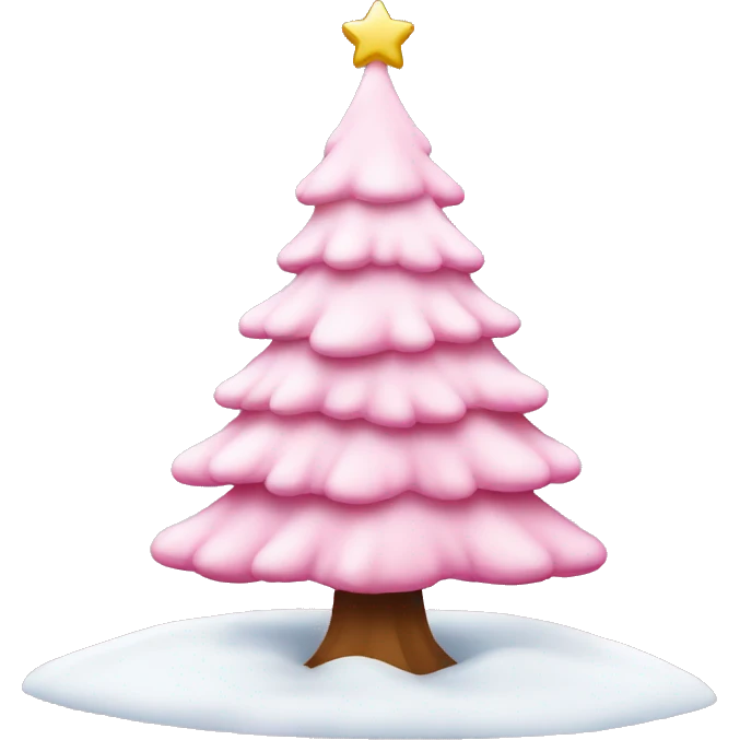 pink christmas tree with snow emoji