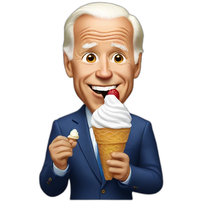 Joe Biden eating ice cream emoji