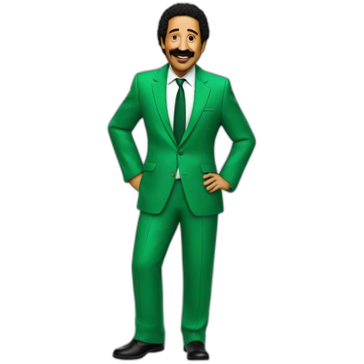 Cheb khaled in a green suit emoji