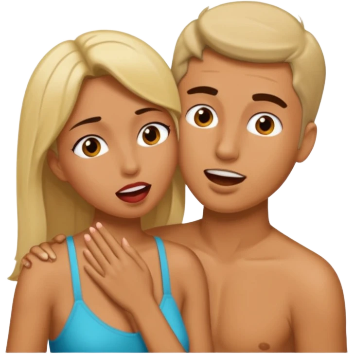 a woman performing sexual fellatio on a man emoji
