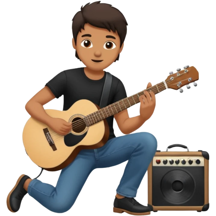 concert black Cable reels connected do a guitar man emoji