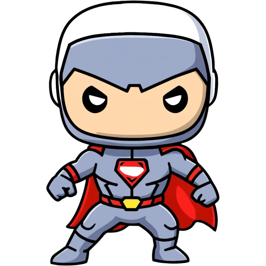 superhero funko pop style cartoonish sticker emoji