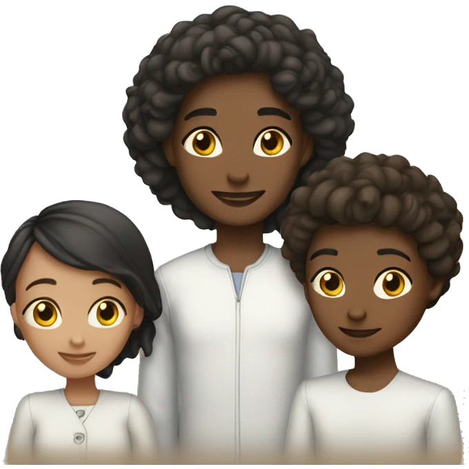 3 sisters and 1 brother white  emoji