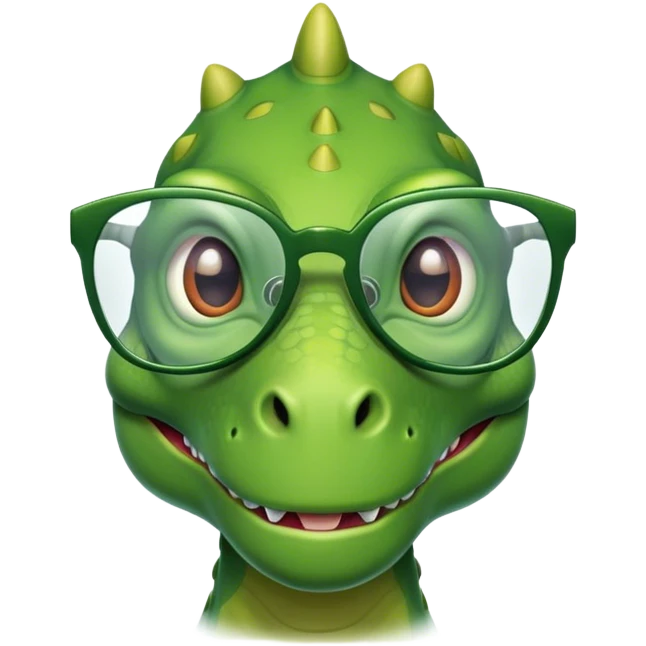 Dino with glasses  emoji