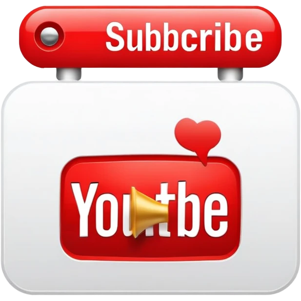 Red YouTube subscribe button with bell icon emoji