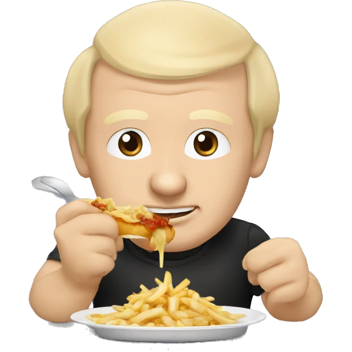 Vladimir Poutine qui mange une poutine  emoji