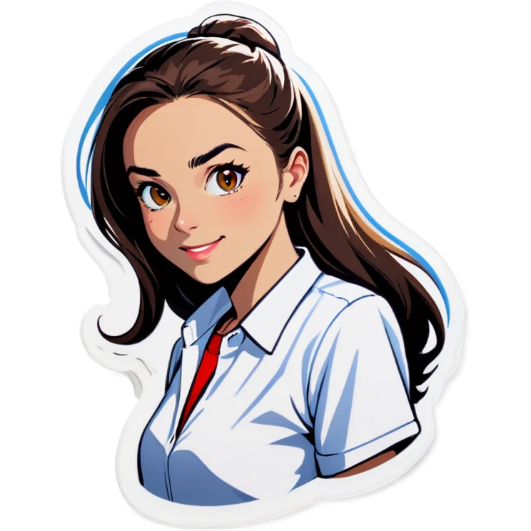 young woman in white shirt emoji