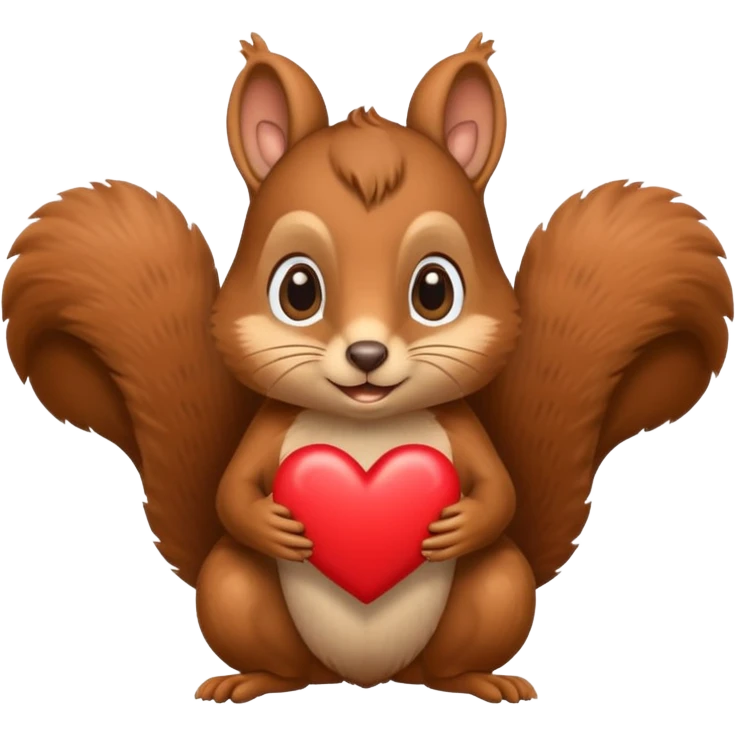 squirrel with big eyes making a heart with its hands, emoji style emoji