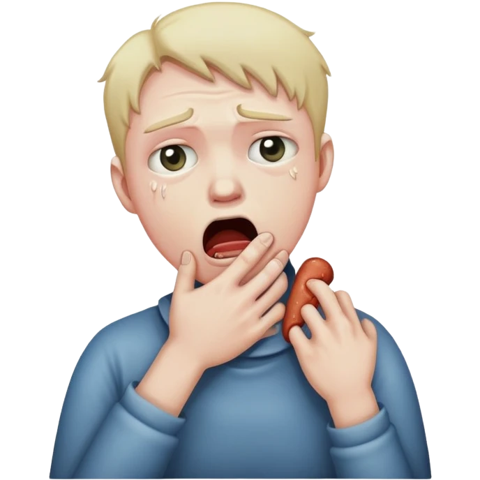 A person choking themselves ￼ emoji