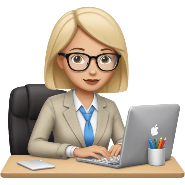 administrative assistant on computer emoji
