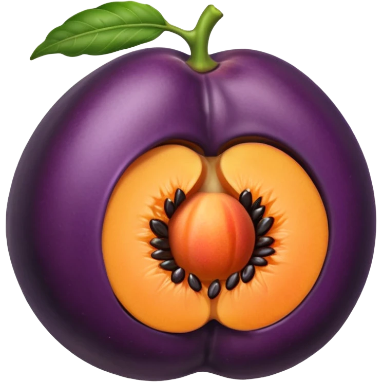 Stick an aubergine half up into the crack of a peach emoji