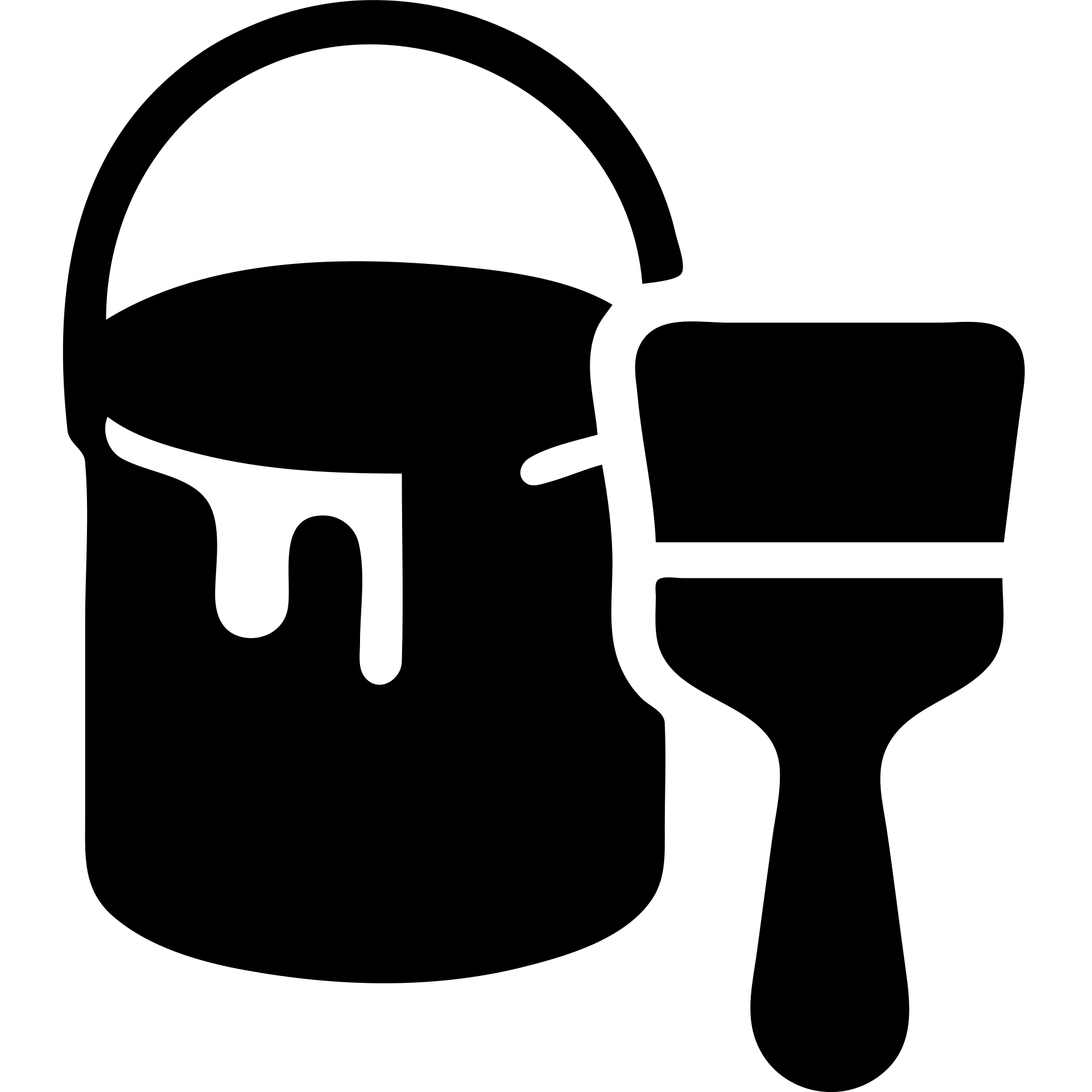 solid filled icon representing paint and preparation materials category for an online shop emoji
