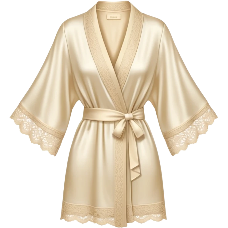 Cream silk lace robe emoji
