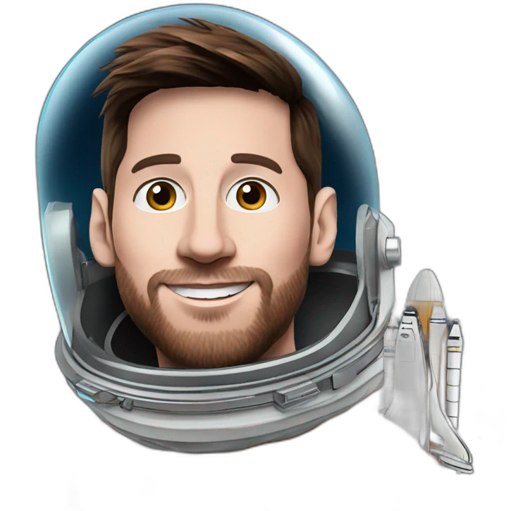 Messi als astronaut im weltall emoji