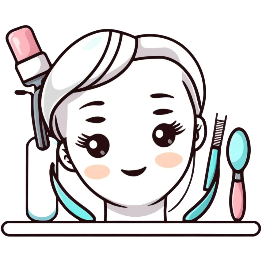 beauty salon class with students learning hairdressing emoji