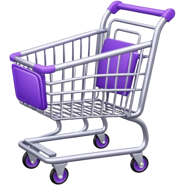 purple and silver shopping cart emoji