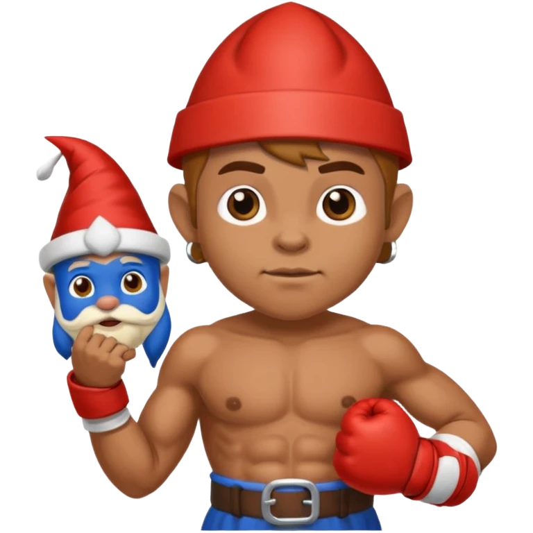 Bridle boxer holding a gnome  emoji