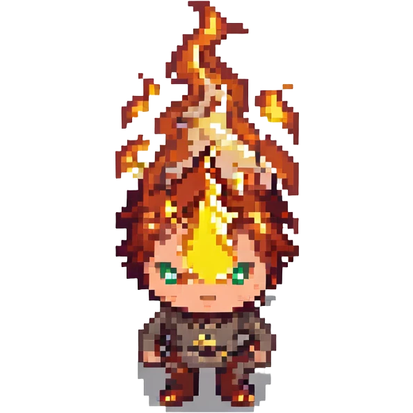 a boy and fire emoji