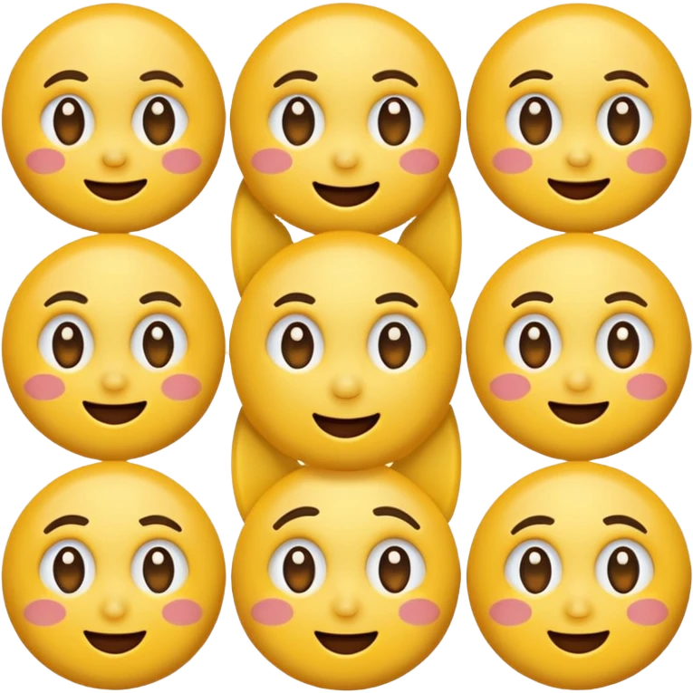 Create emoticons for me with a face in different emotions, these are supposed to be those yellow round faces that are on the keyboard emoji