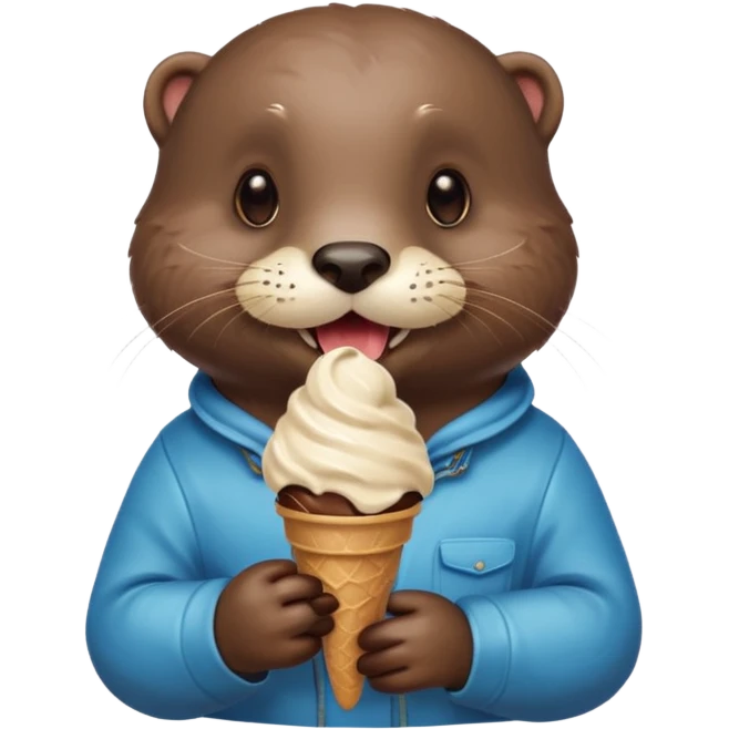 otter eating icecream emoji