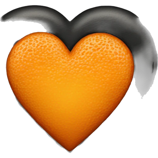 Orange and black heart  emoji