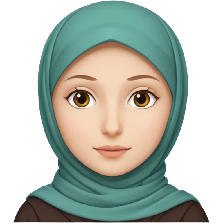 Make a girl with a hijab duolingo styles and make her white and only her face appear and looking forward not left or right emoji