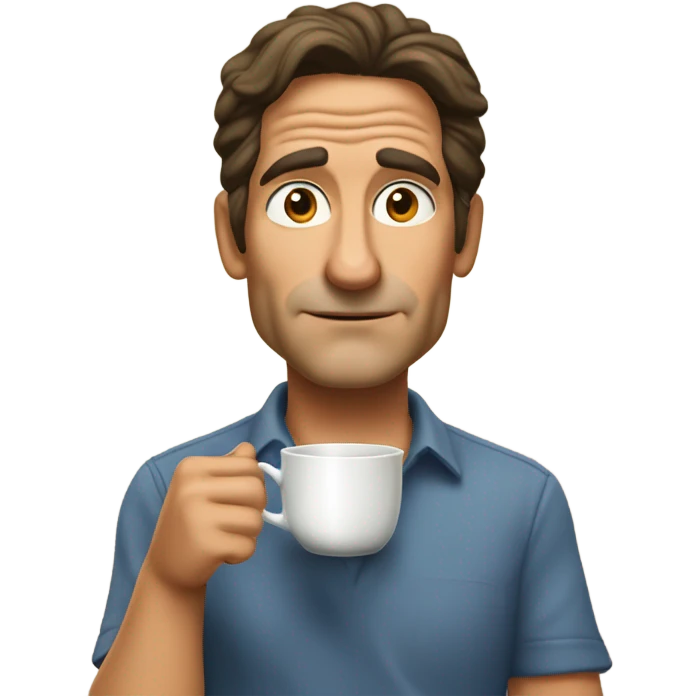 Jeff Probst detailed sipping tea emoji