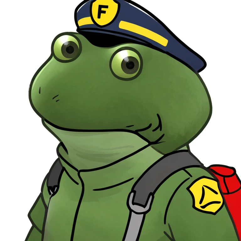bufo in a fir fighter suit emoji