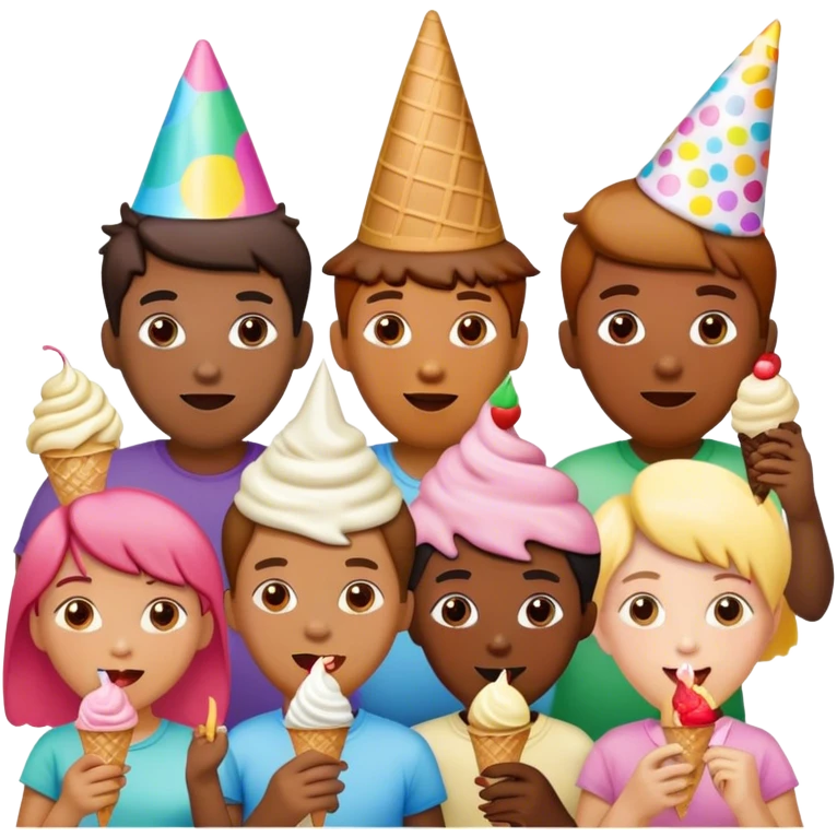 people eating icecream emoji
