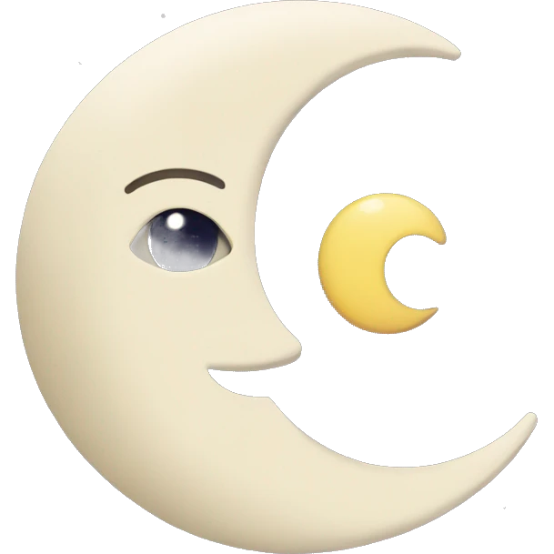 Moon astrology symbol with cute face emoji