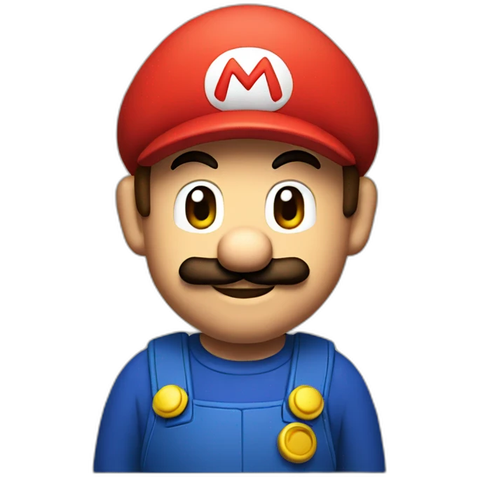 Mario with an iPhone emoji