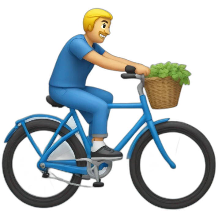 Un voleur sur un velo bleu emoji