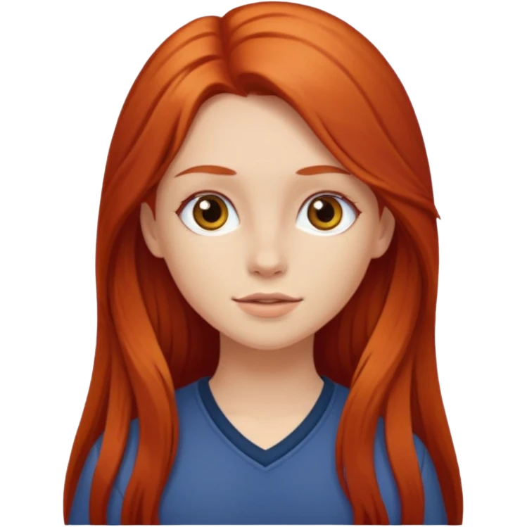 Garota ruiva clara de cabelo comprido  emoji