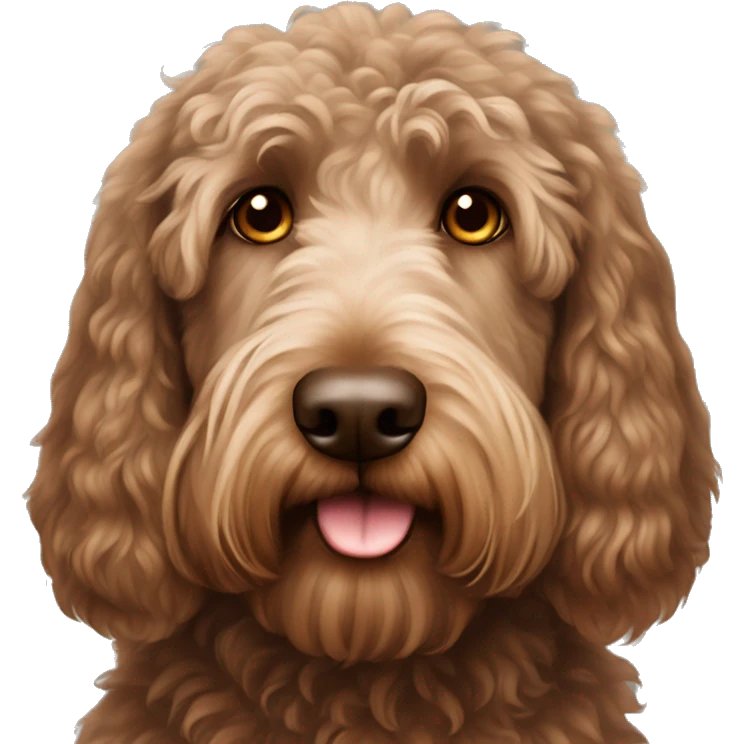 Brown straight hair labradoodle with hazel eyes emoji
