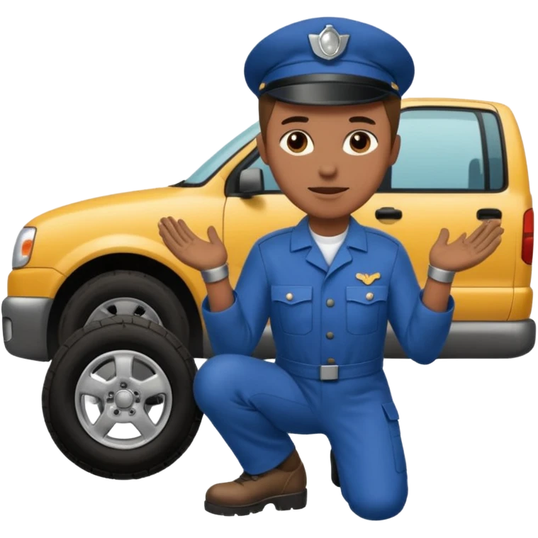 a person reaching under a car emoji