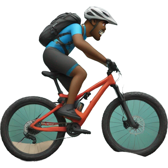 Ripping on a mountain bike emoji
