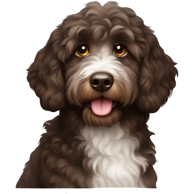 Dark Brown aussiedoodle emoji