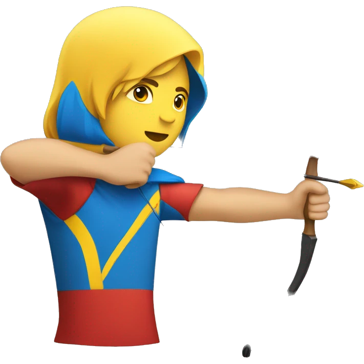 archer red blue and yellow color emoji