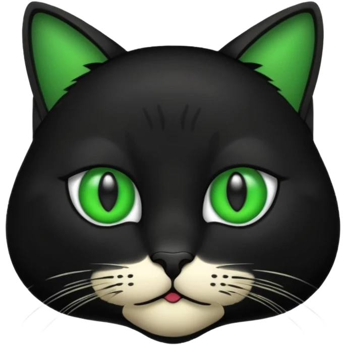 cat face emoji with black fur in iOS style emoji