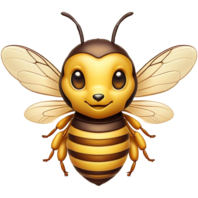 Cinematic Cute Hornet Portrait Emoji, Head tilted playfully and inquisitively, featuring a compact, delicately striped body with adorable, round eyes and subtly detailed wings, Simplified yet irresistibly adorable features, highly detailed, glowing with a warm, inviting glow, high shine, affectionate and lively, stylized with a touch of whimsical insect charm, soft glowing outline, capturing the essence of a mischievous yet endearing hornet that seems as if it could buzz out of the screen into your arms! emoji