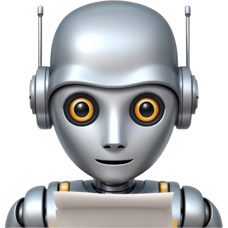 A robot writes text on paper emoji