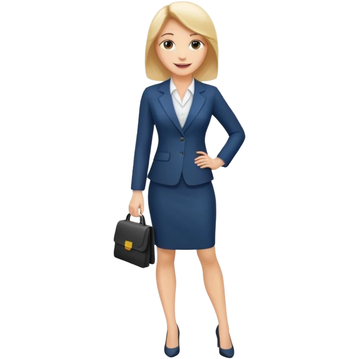 Female business woman standing full body emoji