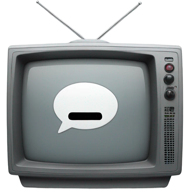 Gray television turned off with X letter emoji